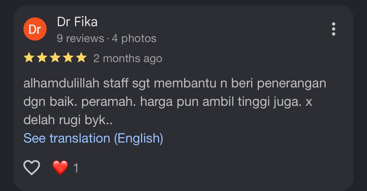 Gambar testimoni pelanggan 1