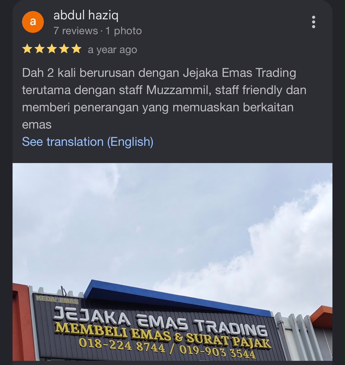 Gambar testimoni pelanggan 4